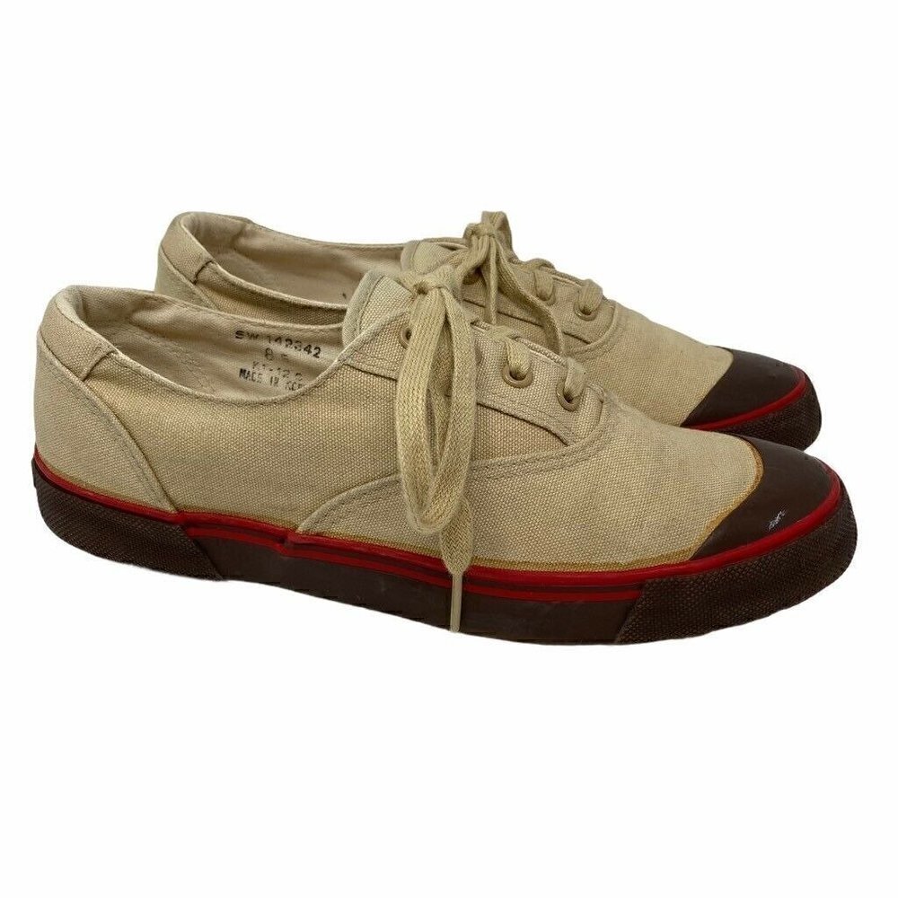 Polo Ralph Lauren Womens Athletic Shoes Sneakers Beige Low Top Lace Up Vintage 8